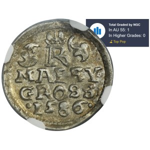 Bohemia, Rudolf II, Maley gross Kuttenberg 1586 - NGC AU55