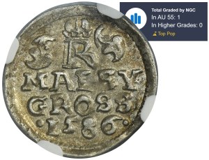 Bohemia, Rudolf II, Maley gross Kuttenberg 1586 - NGC AU55