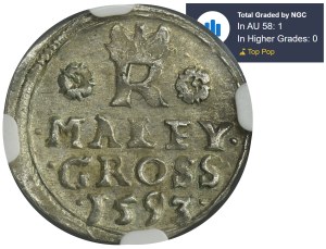 Bohemia, Rudolf II, Maley gross Joachimsthal 1593 - NGC AU58