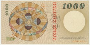 1.000 złotych 1965 - SPECIMEN - A 0000000 - nadruk pomarańczowy -