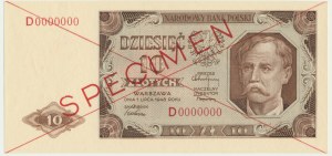 10 zloty 1948 - SPECIMEN - D 0000000 -