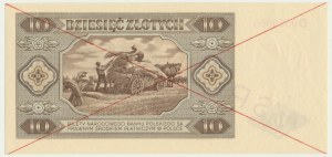 10 zloty 1948 - SPECIMEN - D 0000000 -