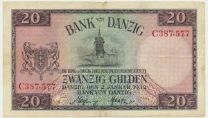 Danzig, 20 Gulden 1932 - C - RARE