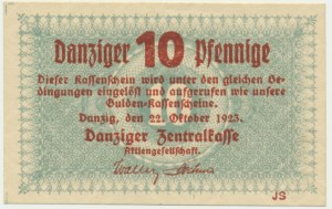 Dantzig, 10 fenig 1923 - Octobre - znw. 