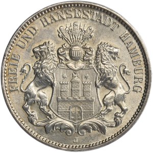 Germany, City of Hamburg, 3 Mark Hamburg 1914 J