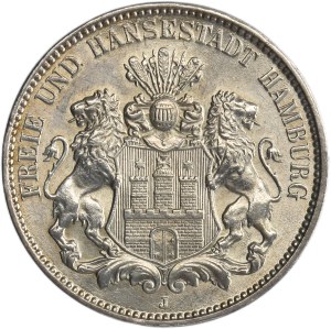 Germany, City of Hamburg, 3 Mark Hamburg 1914 J