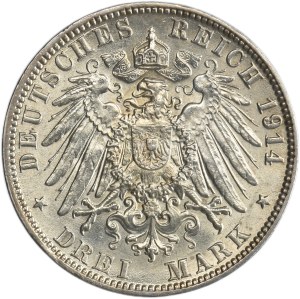 Germany, City of Hamburg, 3 Mark Hamburg 1914 J