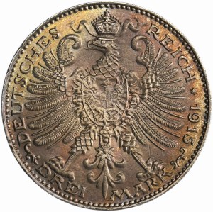 Germany, Saxe-Weimar-Eisenach, Wilhelm Ernst, 3 Mark Berlin 1915 A