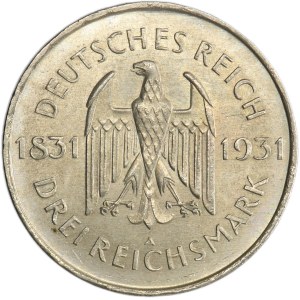 Germany, Weimar Republic, 3 Mark Berlin 1931 A - Heinrich von Stein