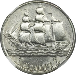 Sailing ship, 2 gold 1936 - NGC AU55