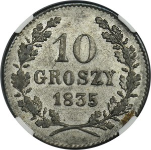 Free City of Krakau, 10 groszy 1835 - NGC AU53
