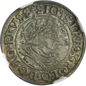 Zygmunt I Stary, Grosz Gdańsk 1538 - PRVSS - NGC AU55