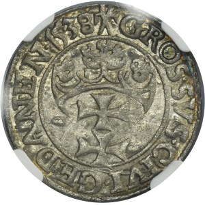 Zygmunt I Stary, Grosz Gdańsk 1538 - PRVSS - NGC AU55