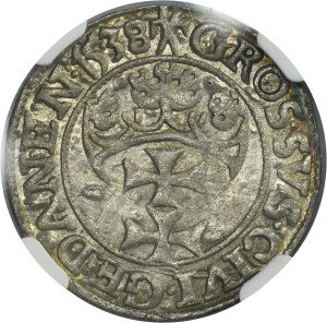 Sigismund I the Old, Groschen Danzig 1538 - PRVSS - NGC AU55