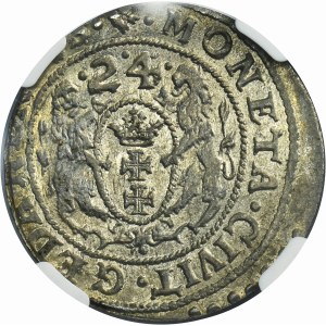 Sigismund III Vasa, 1/4 Thaler Danzig 1624/3 - PR• - NGC AU58