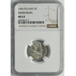 Sigismund III Vasa, 3 Groschen Marienburg 1594 - NGC MS63