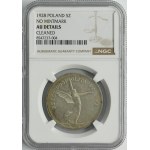 Nike, 5 złotych Bruksela 1928 - NGC AU DETAILS