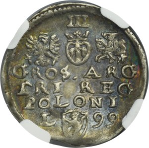 Sigismund III Vasa, 3 Groschen Lublin 1599 - NGC AU DETAILS