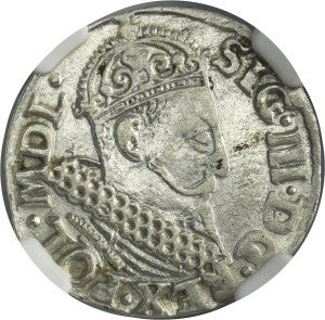 Sigismund III Vasa, 3 Groschen Krakau 1621 - NGC AU DETAILS