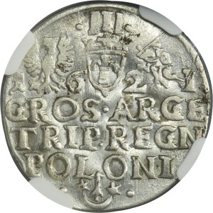 Sigismund III Vasa, 3 Groschen Krakau 1621 - NGC AU DETAILS