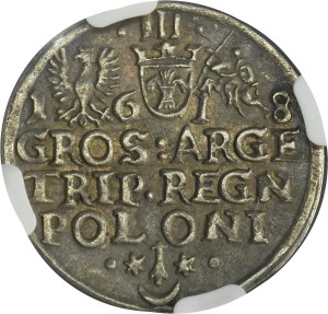 Sigismund III Vasa, 3 Groschen Krakau 1618 - NGC XF DETAILS