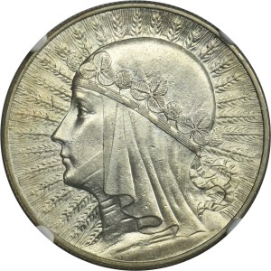 Głowa Kobiety, 10 złotych Warszawa 1932 - NGC MS60