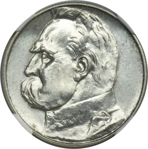 Piłsudski, 5 złotych 1935 - NGC MS64