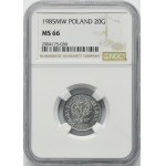 20 groszy 1985 - NGC MS66