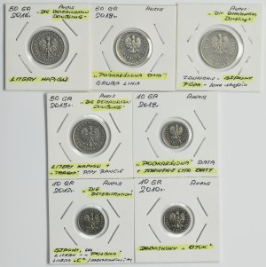 Zestaw, DESTRUKT, 10-50 groszy i 1 złoty (7 szt.)