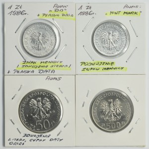 Set, DESTRUCT, 1 zloty, 50 zloty and 500 zloty (4 pieces).