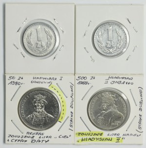 Set, DESTRUCT, 1 zloty, 50 zloty and 500 zloty (4 pieces).