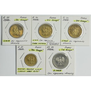 Zestaw, DESTRUKT, 2 złote, 5 złotych i 20 złotych (5 szt.)