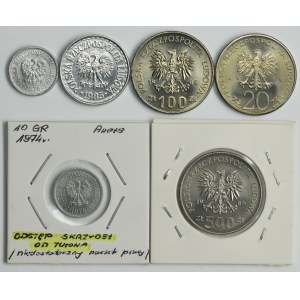 Zestaw, DESTRUKT, 10 groszy, 1 złoty, 20 złotych, 100 złotych i 500 złotych (6 szt.)