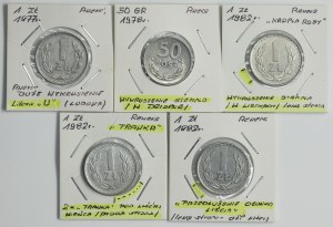 Zestaw, DESTRUKT, 50 groszy i 1 złoty (5 szt.)