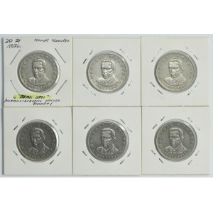 Zestaw, DESTRUKT, 20 złotych 1974-1976 (6 szt.)