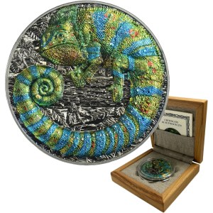 Niue, Elizabeth II, 5 Dollars Warsaw 2023 - Chameleon