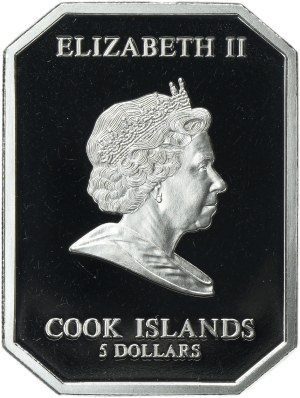 Cook Islands, Elizabeth II, 5 Dollars 2009 - Apollo Belwederski