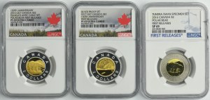 Ensemble, Canada, Elizabeth II, 2 dollars Ottawa 2016-2017 (3 pièces) - NGC PF69 et NGC SP69