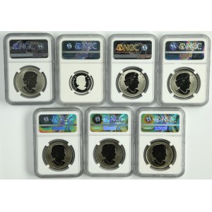 Set, Canada, Elizabeth II, 25 Cents, 50 Cents and 3 Dollars (7 pcs.) - NGC PF70 and SP69-70