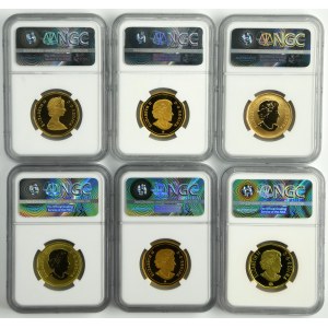 Set, Canada, Elizabeth II, 1 Dollar (6 pcs.) - NGC PF68-69 and SP69