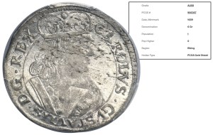 Elbing under Sweden, Karl X Gustav, 6 Groschen Elbing 1659 - PCGS AU58