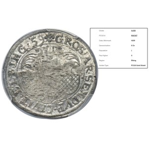 Elbing under Sweden, Karl X Gustav, 6 Groschen Elbing 1659 - PCGS AU58