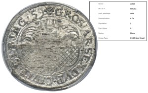 Elbing under Sweden, Karl X Gustav, 6 Groschen Elbing 1659 - PCGS AU58