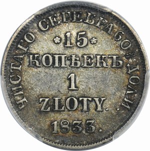 15 kopecks = 1 zloty Saint-Pétersbourg 1833 НГ - PCGS AU50