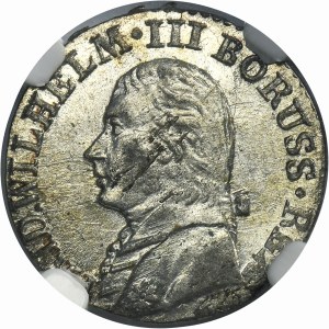Silesia, Prussian rule, Friedrih WIlhelm III, 3 Kreuzer Glatz 1808 G - NGC MS61 - RARE