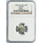 Silesia, Prussian rule, Friedrih WIlhelm III, 3 Kreuzer Glatz 1808 G - NGC MS61 - RARE