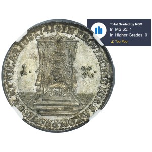 Augustus III of Poland, Groschen Dresden 1741 - NGC MS65