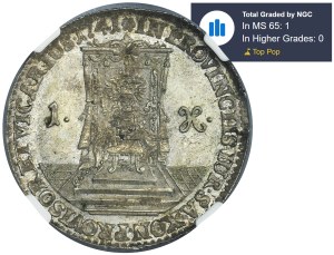 Augustus III of Poland, Groschen Dresden 1741 - NGC MS65