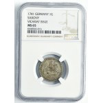 Augustus III of Poland, Groschen Dresden 1741 - NGC MS65