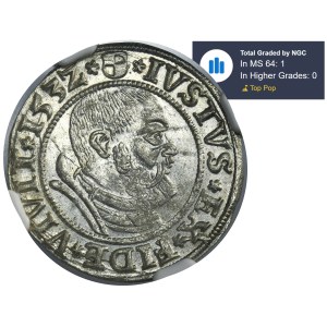 Duchy of Prussia, Albert Hohenzollern, Groschen Königsberg 1532 - PRVS - NGC MS64